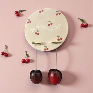 Cherry Dangle Earrings With Gold Wire New The Cherry On Top Brand.